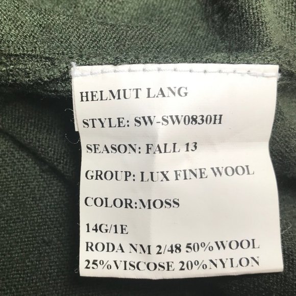 Helmut Lang V-Neck Sweater in Green 6 8 - Picture 5 of 9
